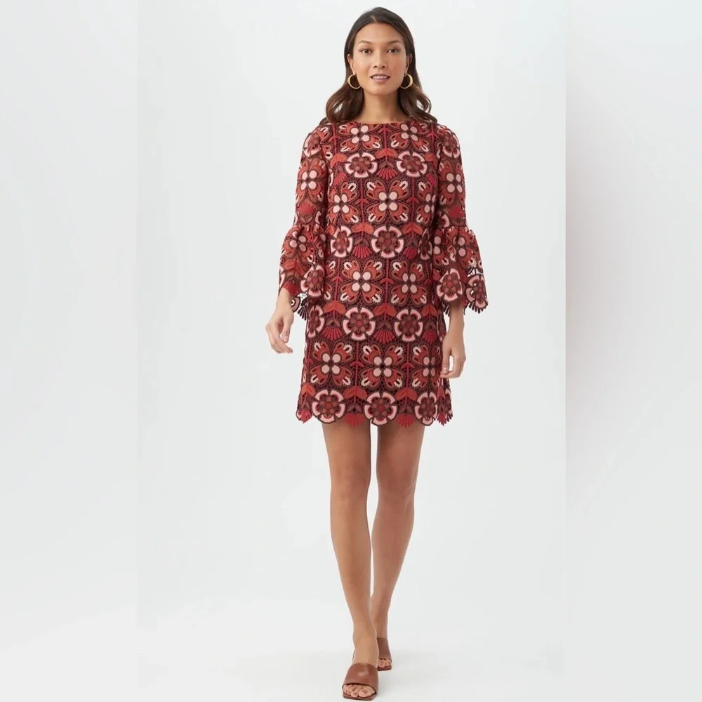 trina turk long sleeve dress Trina Turk Satin Long Sleeve Dress in Light